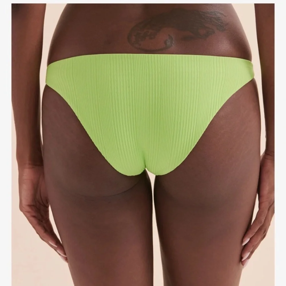 NWT L*Space Camacho Classic Bikini Bottom Ribbed Cucumber Green Womens Size XS
